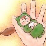 手のひらで寝る